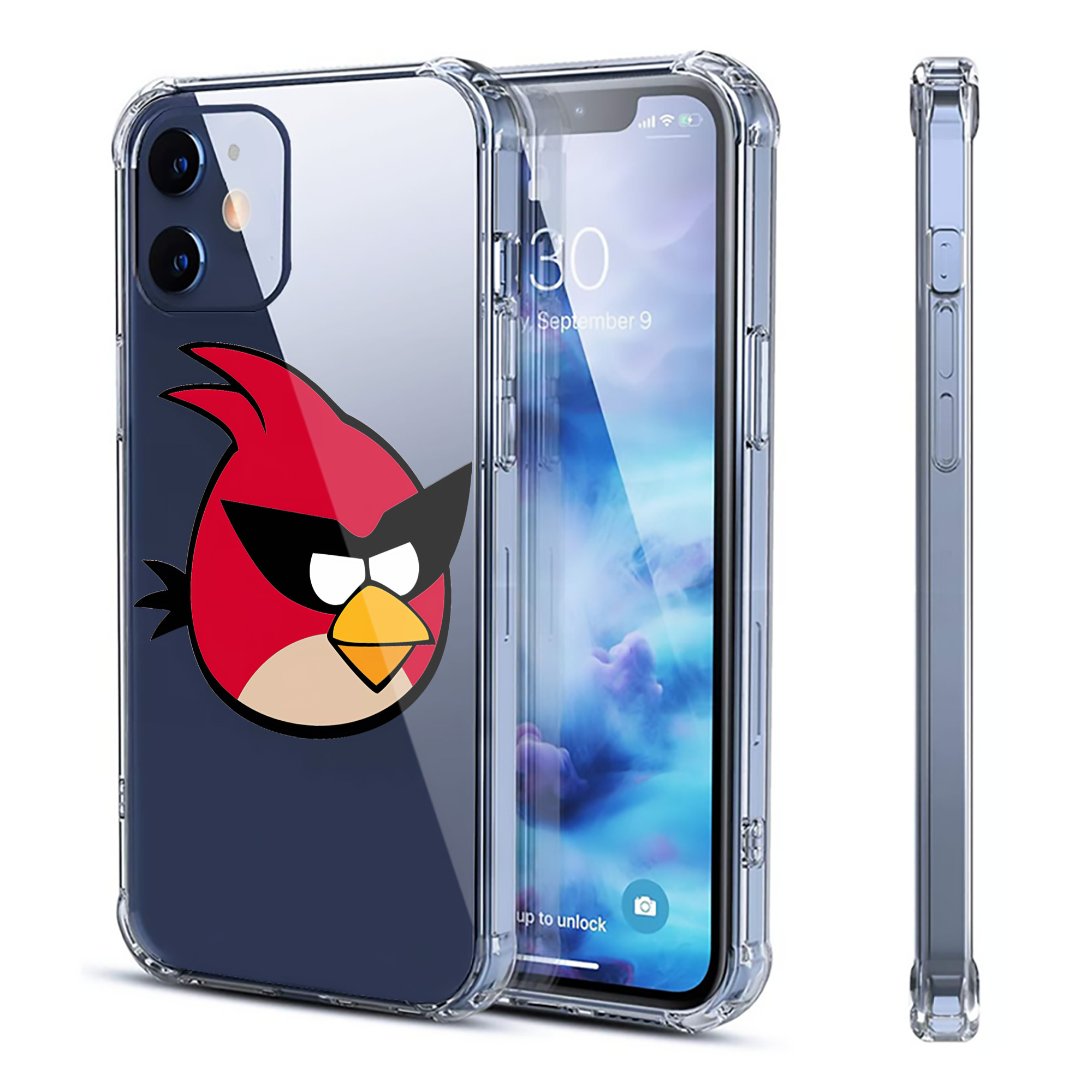 （画像用） Angry Birds アングリーバード 【iPhone 12シリーズ対応】透明スマホケース（クリアソフトケース）